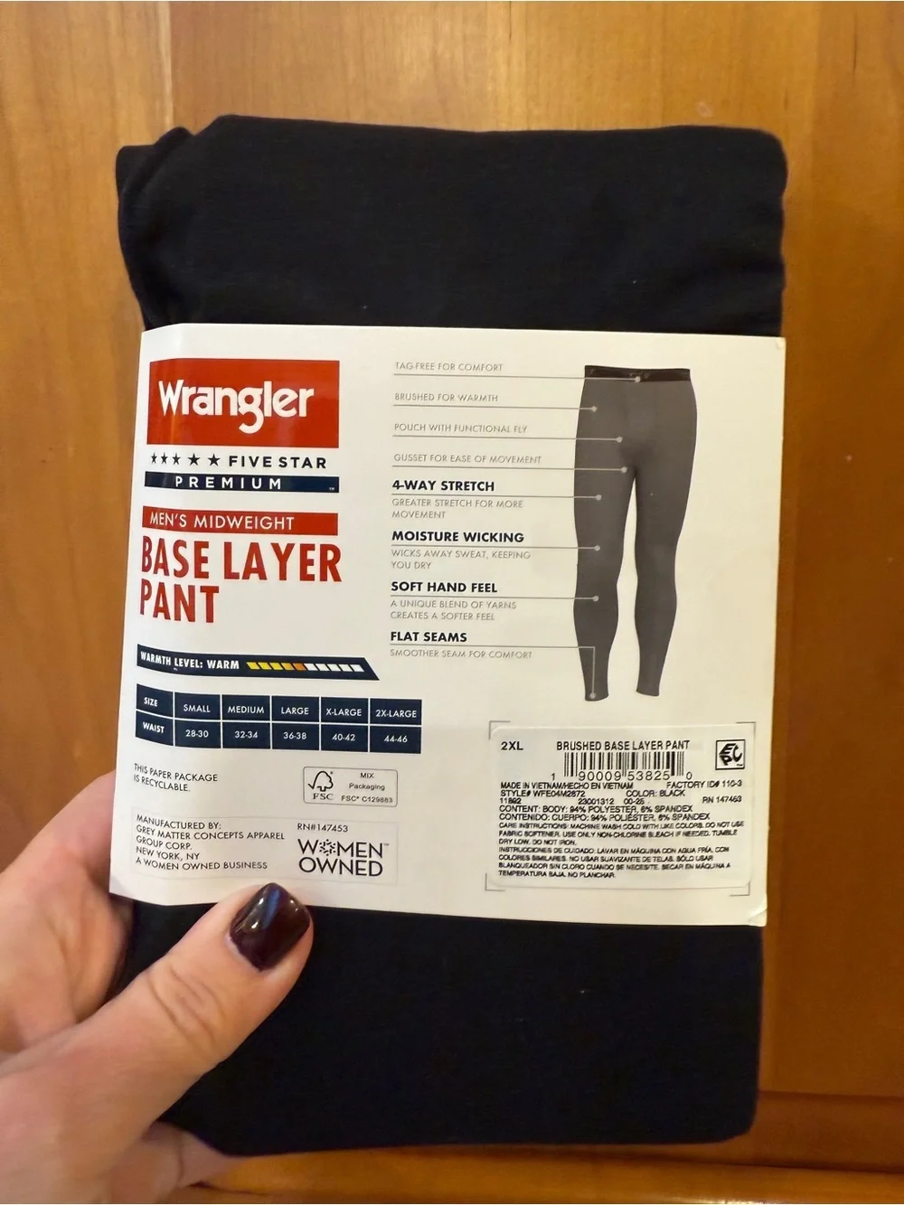 Wrangler Men’s Base Layer Pant - Black